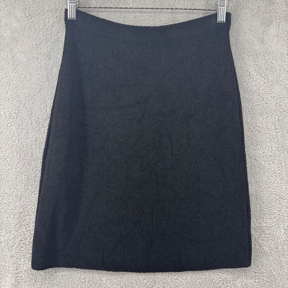 Brenda French French Rags Skirt Womens 3 Black Terry Knit Stretch Pencil PullOn - Picture 1 of 9